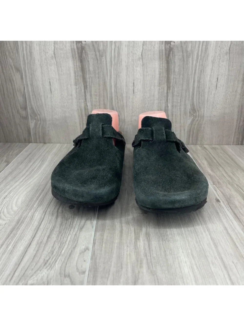 Birkenstock Boston Mule Clogs Mens EU 45 Black Suede Slip On Shoes